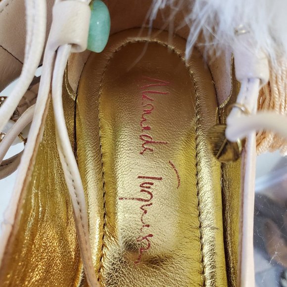 ALAMEDA TURQUESA Wrap Shoes Flats Pointed Toe The Blonde Salad Charm Womens 37 7 - Picture 7 of 11